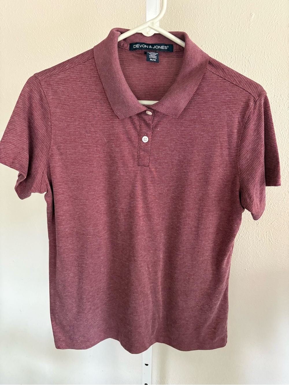 Devon & Jones Men's Heathered Maroon Polo